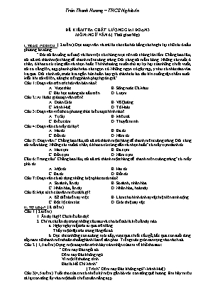Đề kiểm tra chất lượng giai đoạn 3 môn Ngữ văn Lớp 6 - Năm học 2016-2017 - Trường THCS Nghĩa An (Có đáp án)